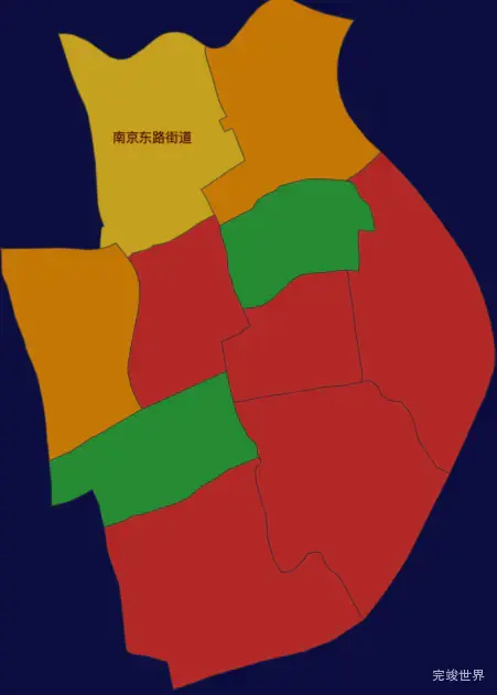 echarts地图上海市黄浦区渲染效果实例
